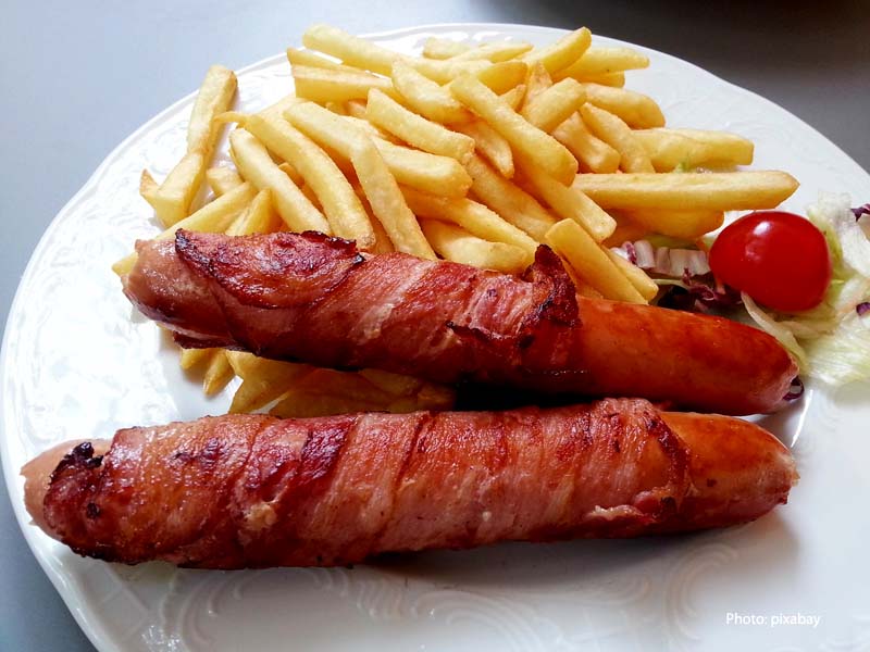 Snack with sausages