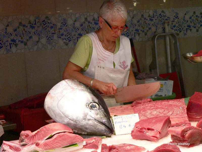 Tuna in the seafood store